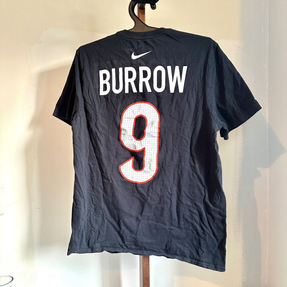 Nike Joe Burrow Cincinnati Bengals Black Player Name & Number T-Shirt Size M